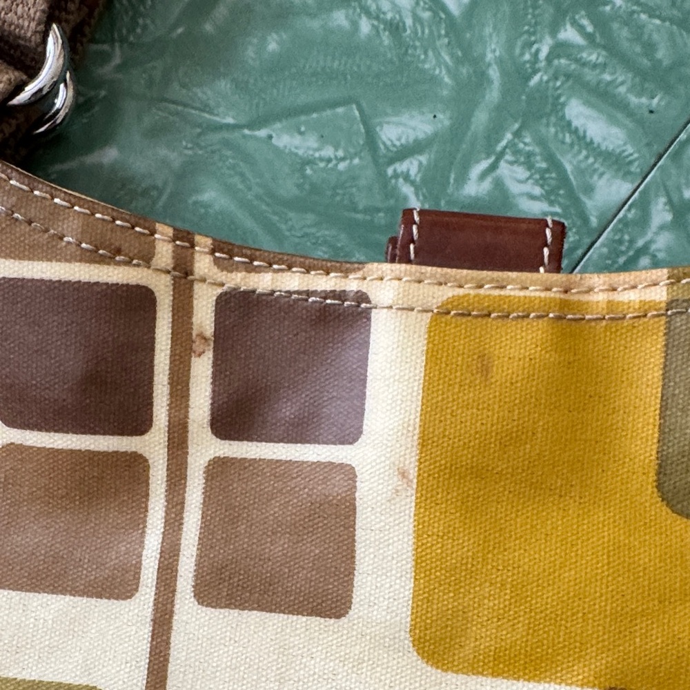 Orla Kiely Geometric Patterned Brown and Green Women's Bag - Picture 7 of 13